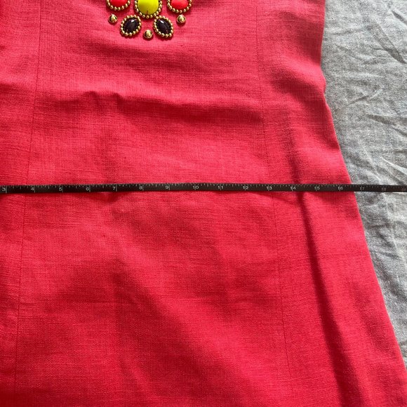 Kate Spade Pink Linen Cabochon Embellished Dress - Picture 13 of 13